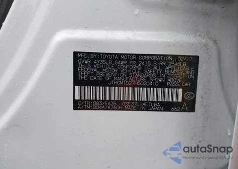 2017 Lexus Is 300 из США, поврежденный, VIN JTHCM1D27H5020410